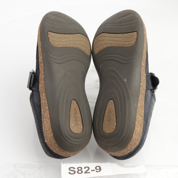 Aetrex Womens Libby Mule Size 7 Navy Suede Plantar Fasciitis Slip On Shoes Cork - Picture 6 of 11